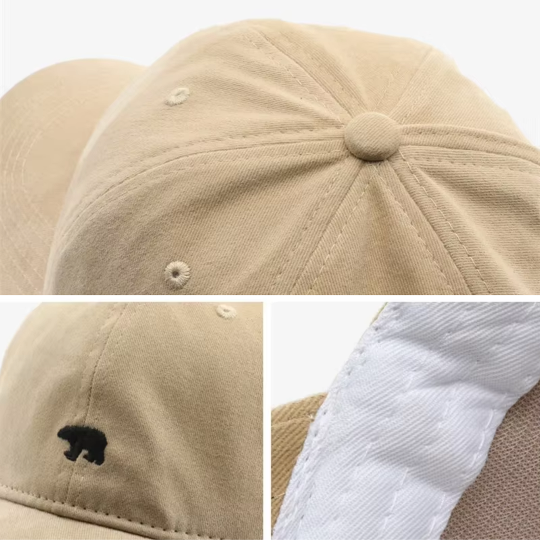 Boné com Urso Bordado 100% Algodão
