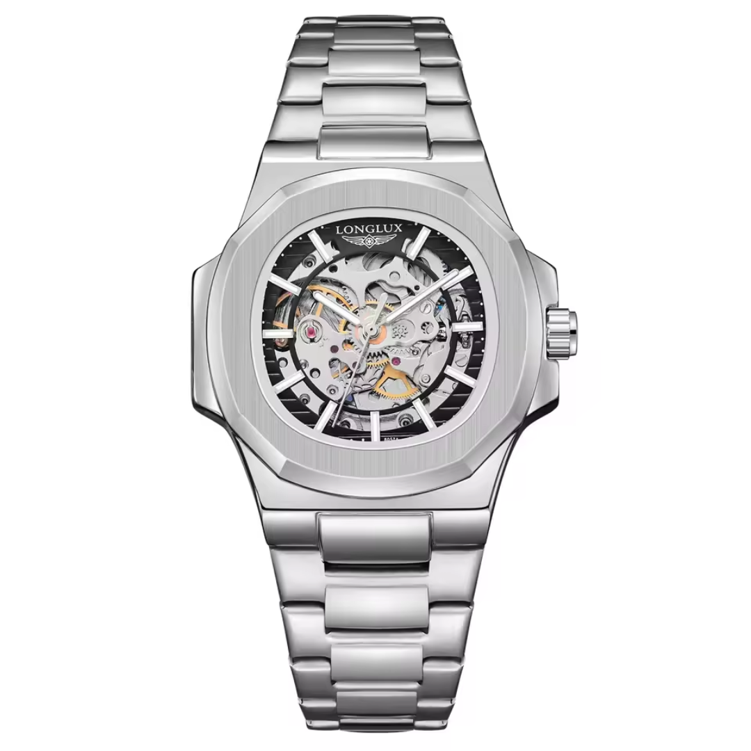 40mm | Automático Cristal de Safira Anti-Riscos Design Esqueleto