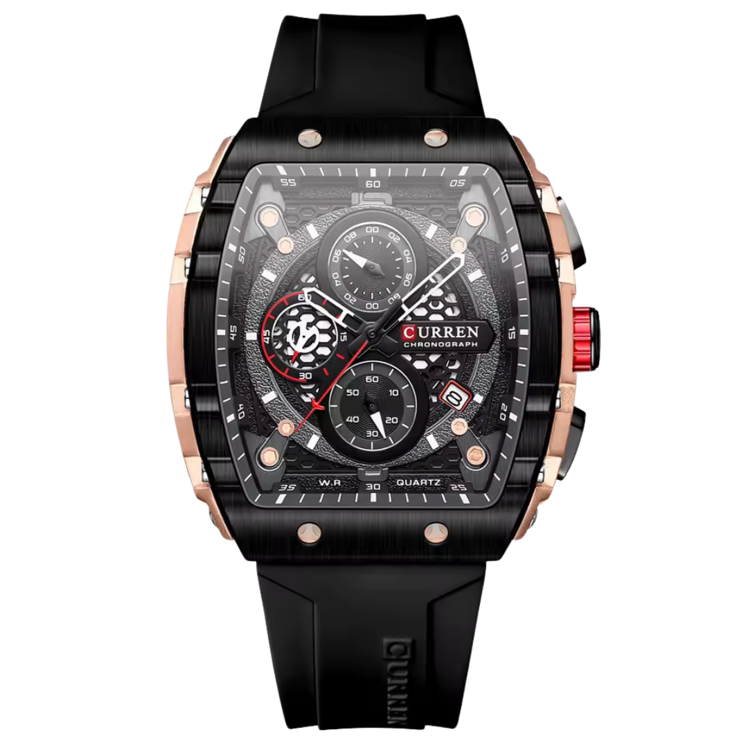 Relógio Masculino Curren Dominion 49mm Liga Metálica Retangular