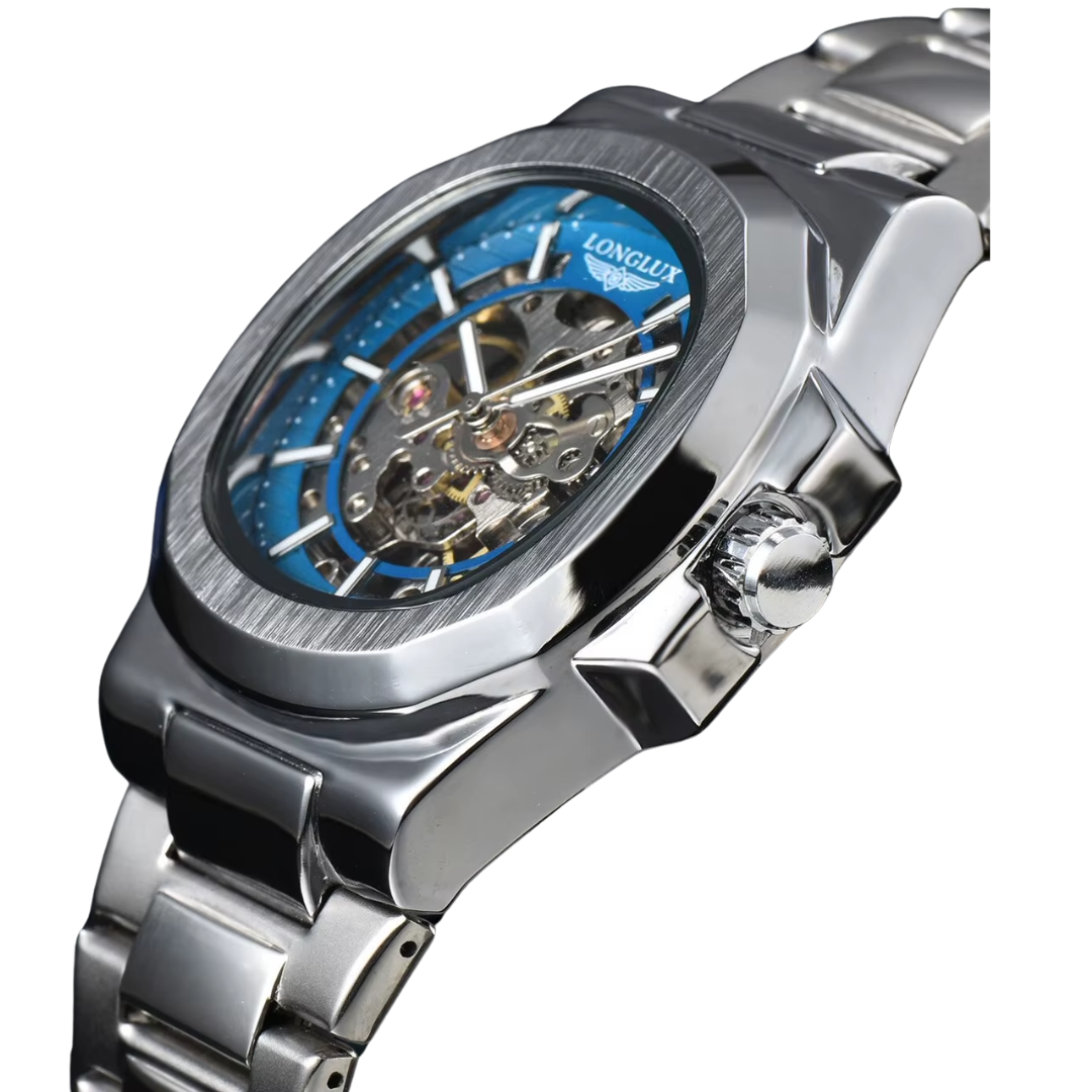 40mm | Automático Cristal de Safira Anti-Riscos Design Esqueleto