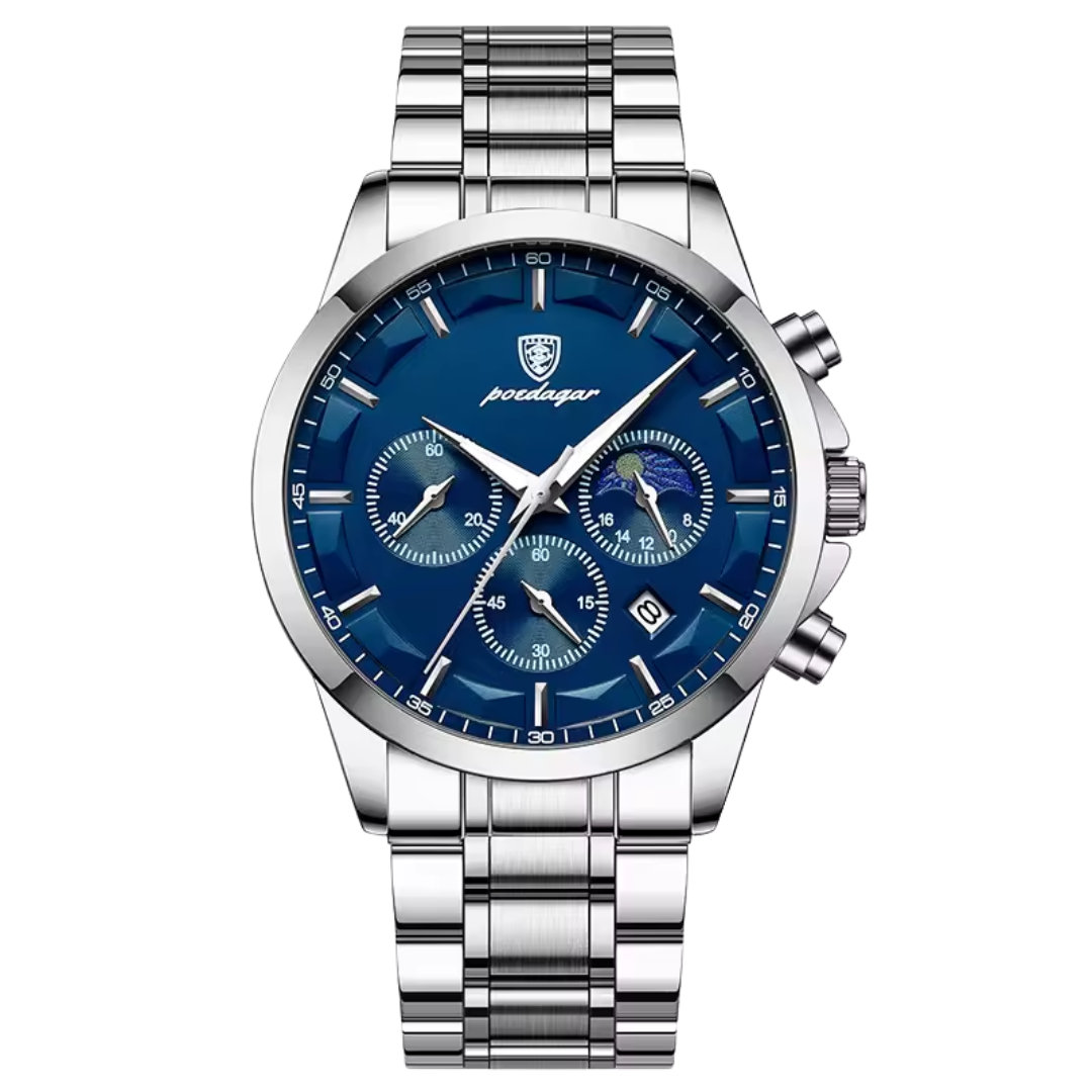 Relógio Masculino Poedagar Moon 40mm Fase Lunar