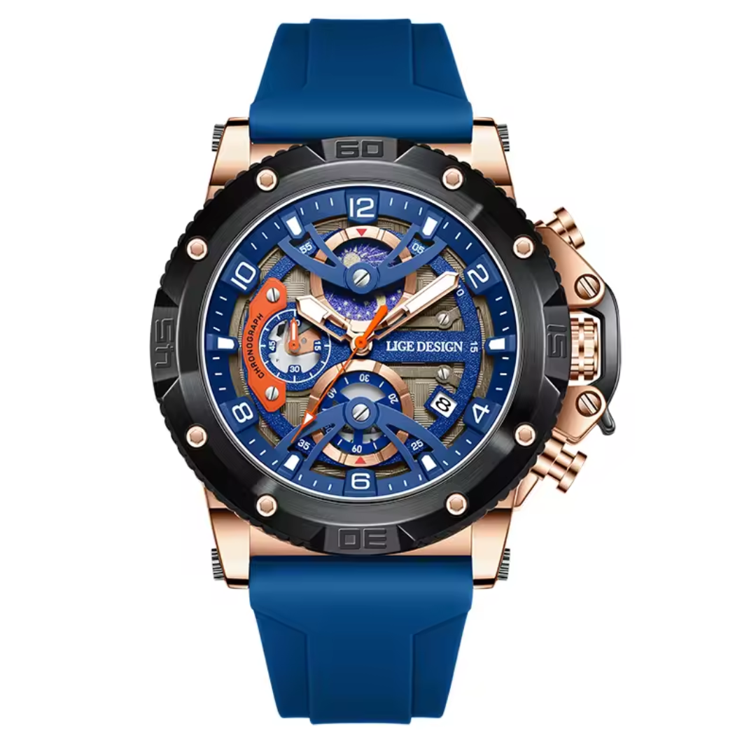 Relógio Masculino Lige Reactor 45mm Silicone Premium