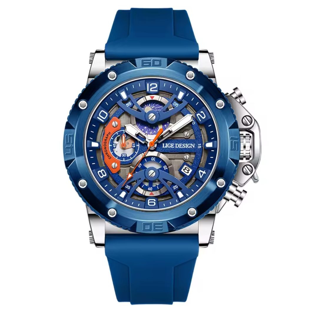 Relógio Masculino Lige Reactor 45mm Silicone Premium