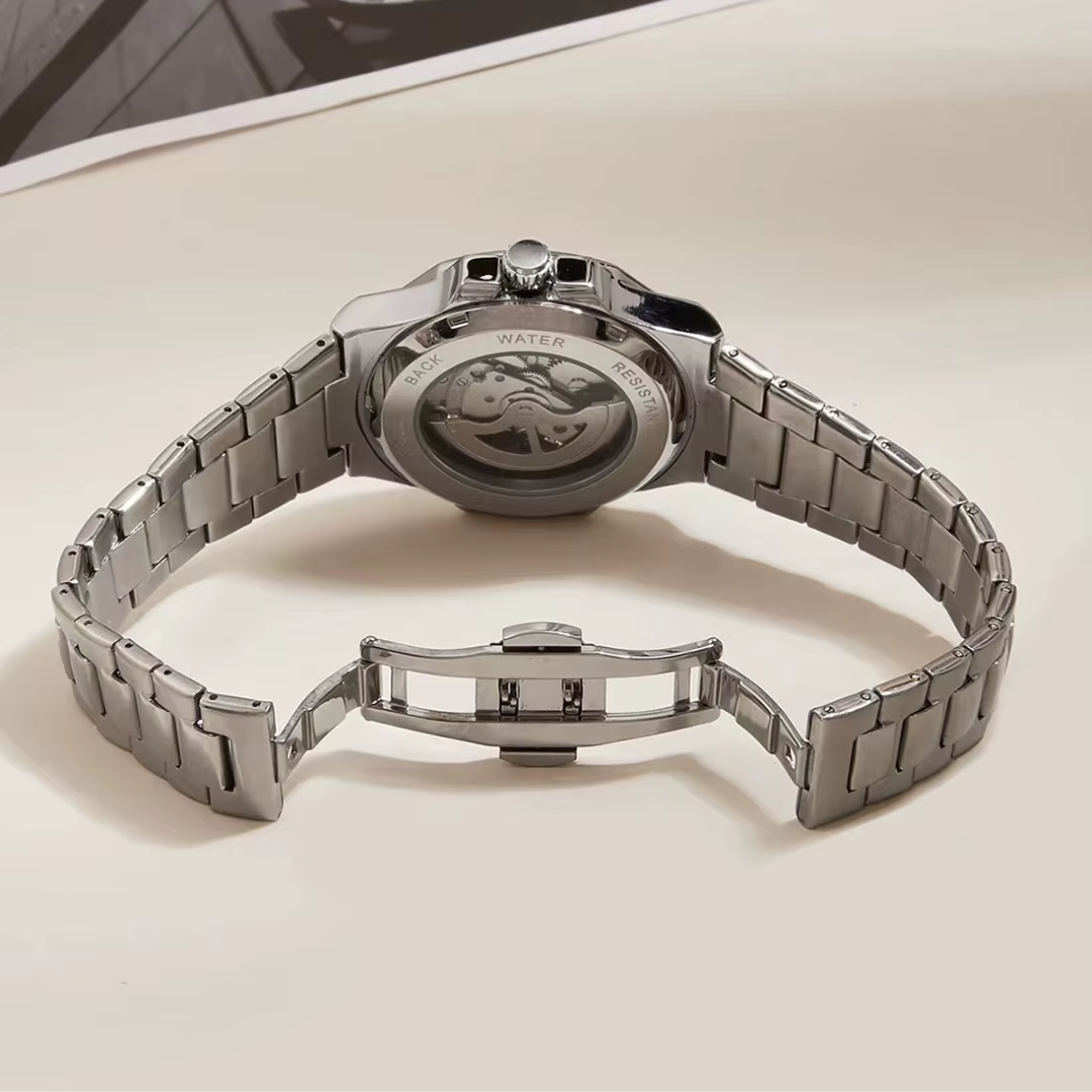 40mm | Automático Cristal de Safira Anti-Riscos Design Esqueleto