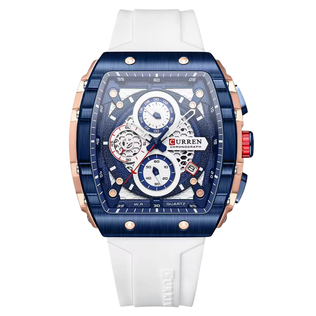 Relógio Masculino Curren Dominion 49mm Liga Metálica Retangular