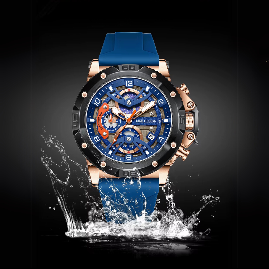 Relógio Masculino Lige Reactor 45mm Silicone Premium