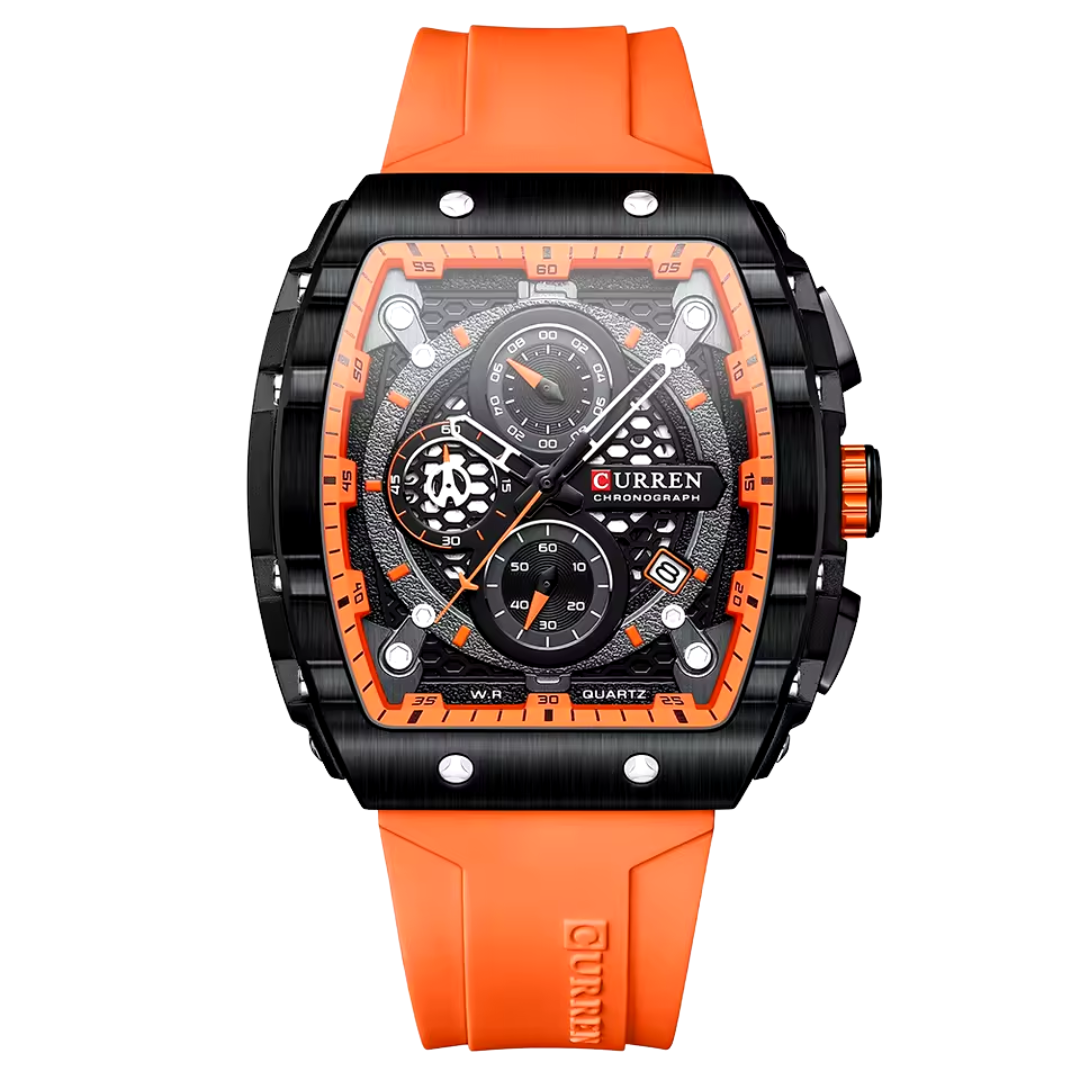 Relógio Masculino Curren Dominion 49mm Liga Metálica Retangular