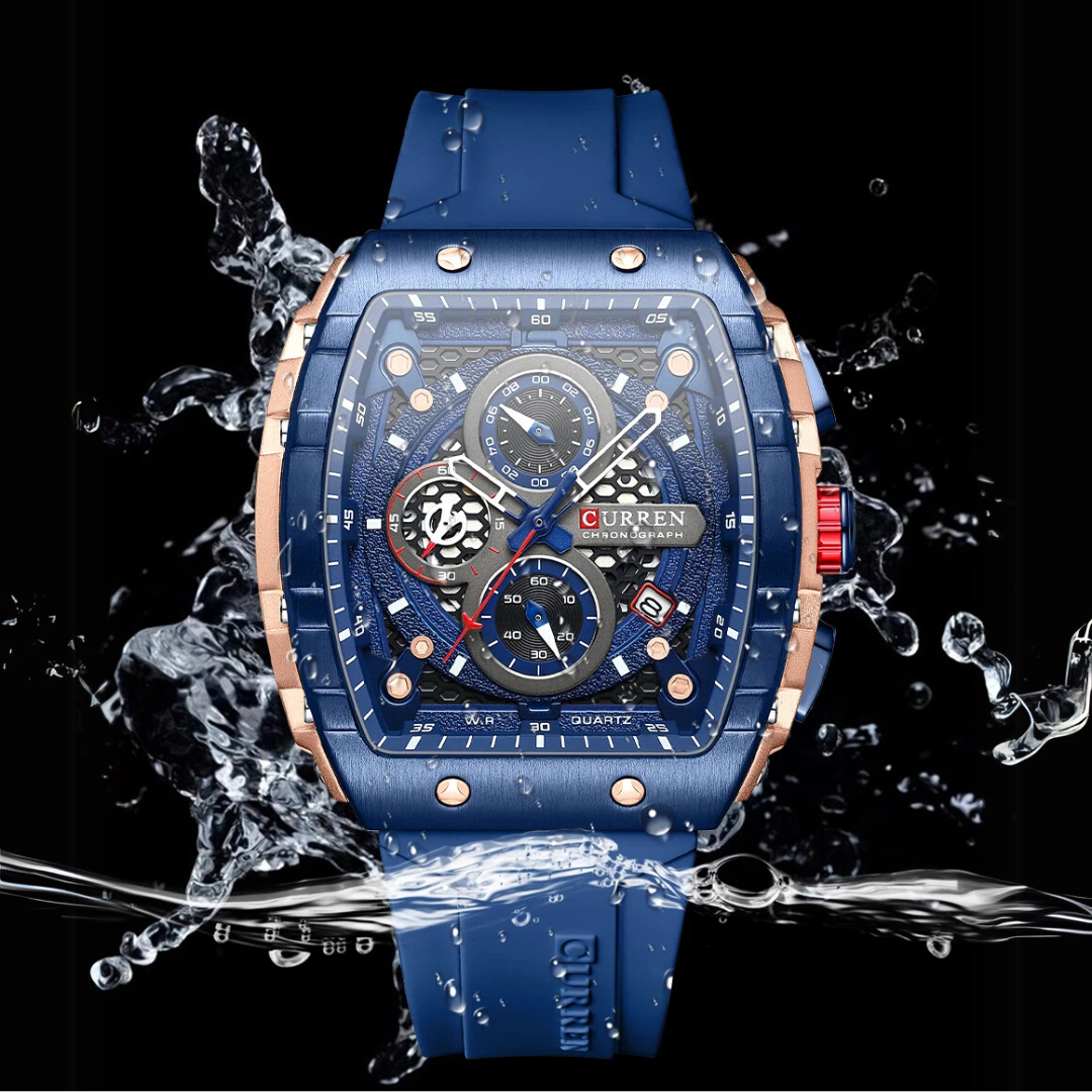 Relógio Masculino Curren Dominion 49mm Liga Metálica Retangular