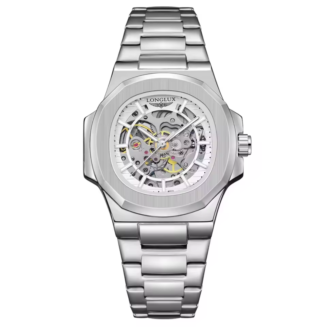 40mm | Automático Cristal de Safira Anti-Riscos Design Esqueleto