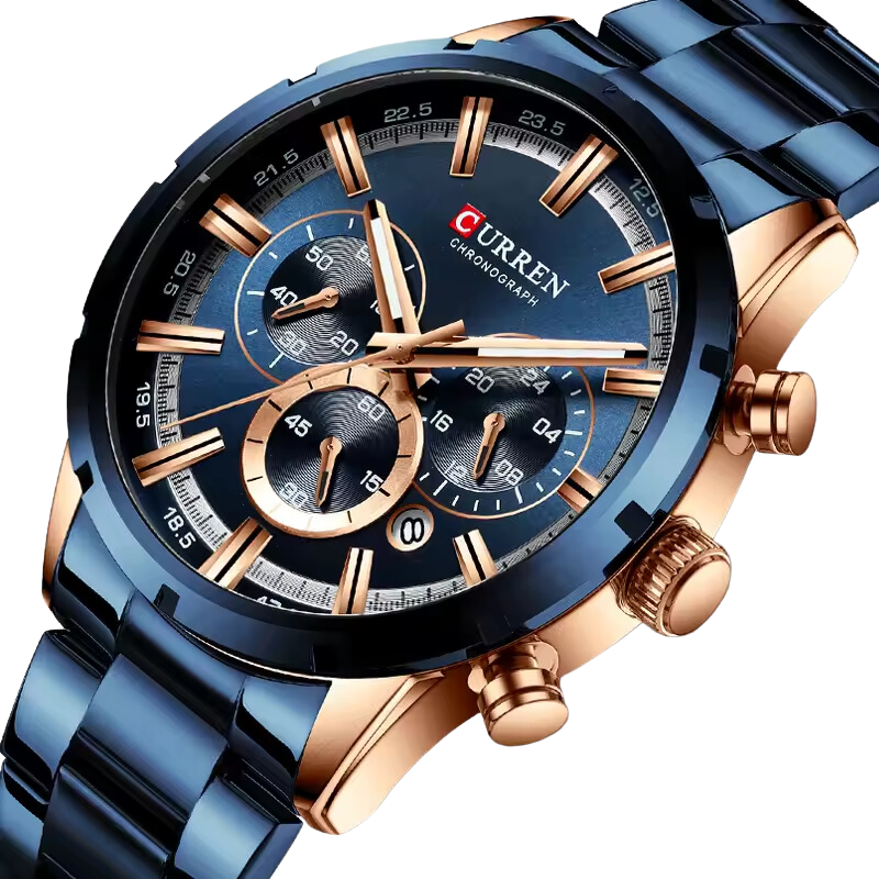 47mm | Aço Polido Quartzo Design Premium