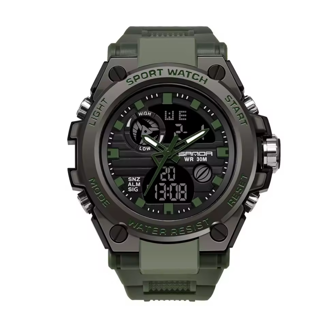 Relógio SANDA Militar Dual Verde
