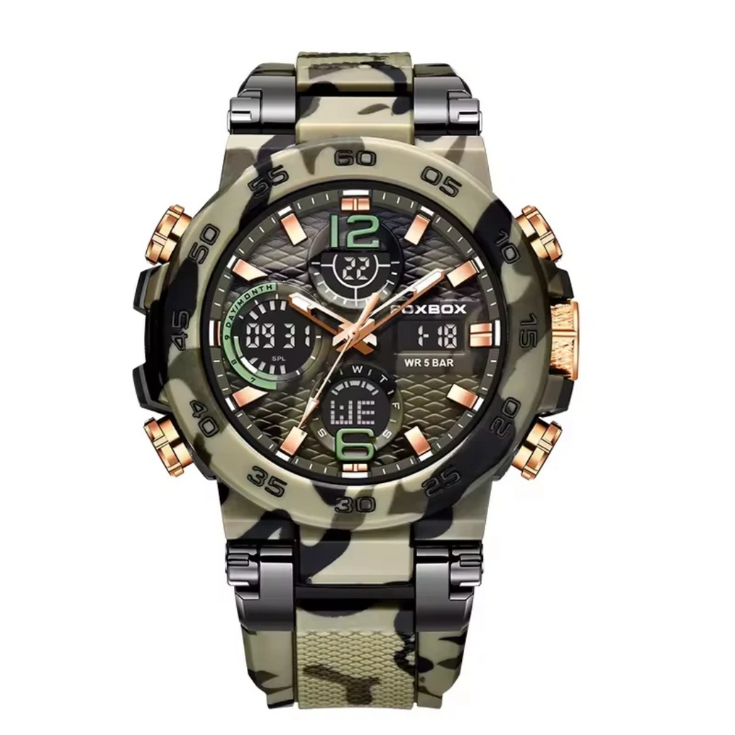 Relógio LIGE FB0077 Camuflado Verde
