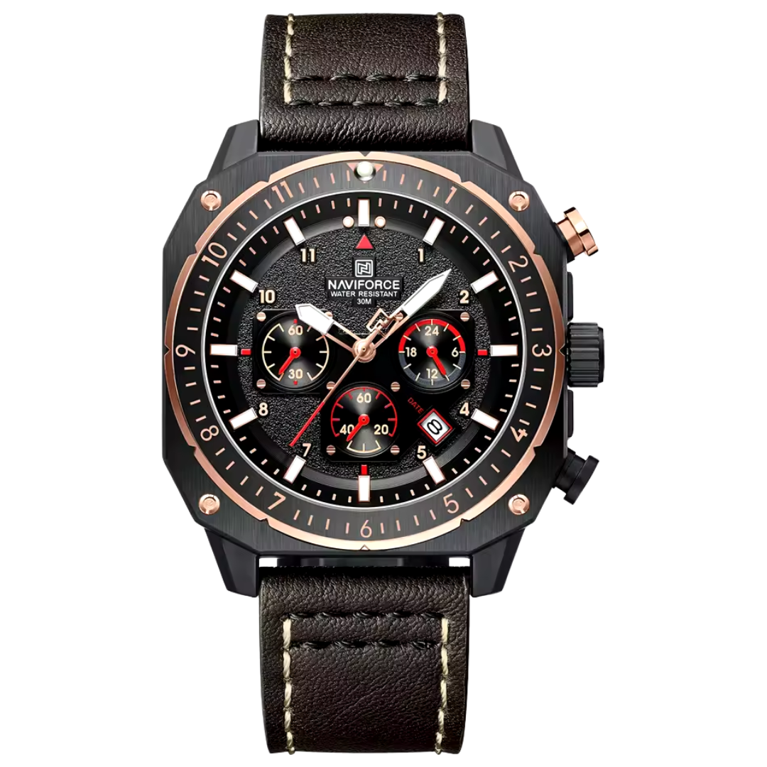 45mm | Couro Legítimo Design Angular Exclusivo Edição de Corrida