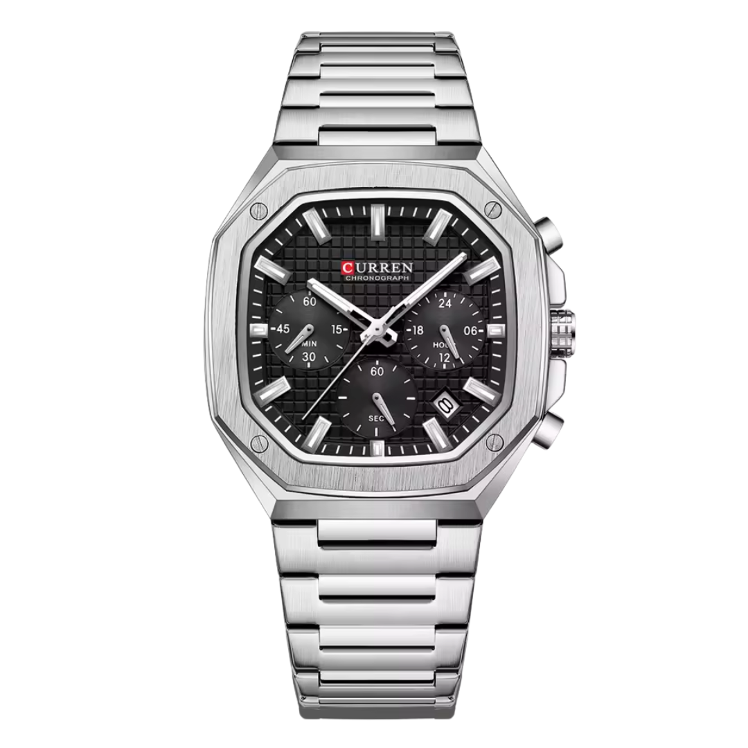 39mm | Aço Escovado Quartzo Japonês