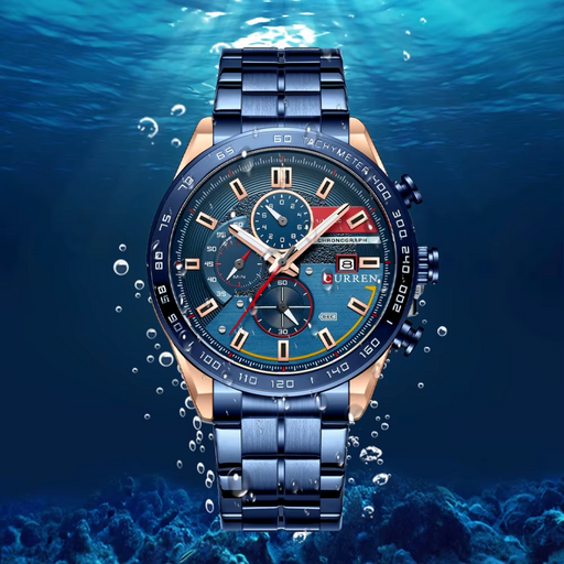 Relógio Masculino Curren Poker 45mm Acabamento Polido