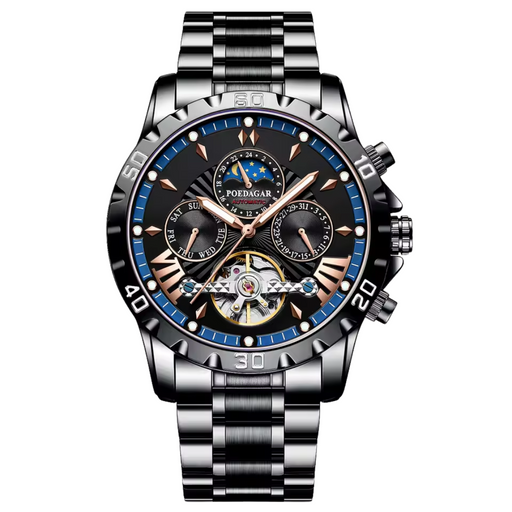 Relógio Masculino Poedagar Cassino 43mm Automático Cristal de Safira