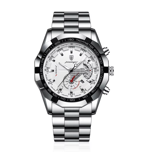 Relógio Masculino Poedagar Class 45mm Aço Inoxidável