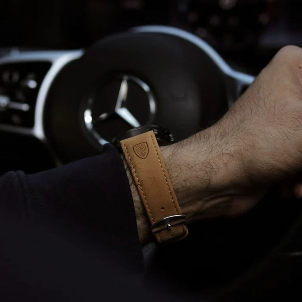 Poedagar Class Couro Impermeável Verde 41mm