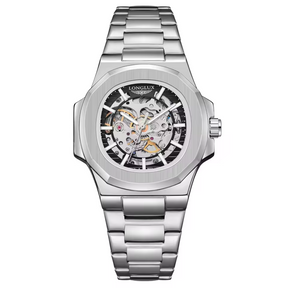 40mm | Automático Cristal de Safira Anti-Riscos Design Esqueleto