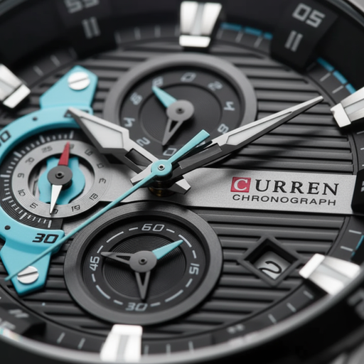 Relógio Curren Chrono Masculino Aço Polido Prata