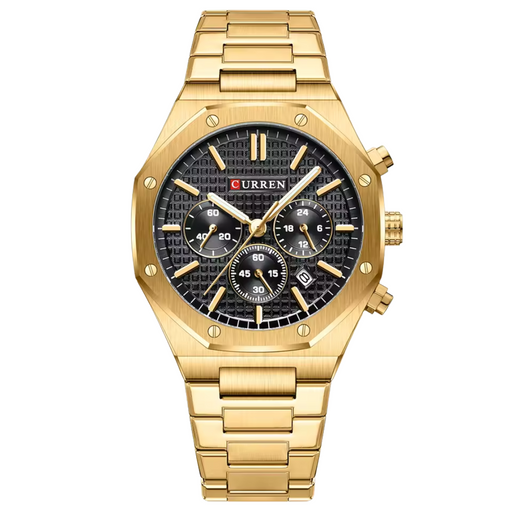 Relógio Masculino Curren Octogonal 40mm Cristal Hardlex