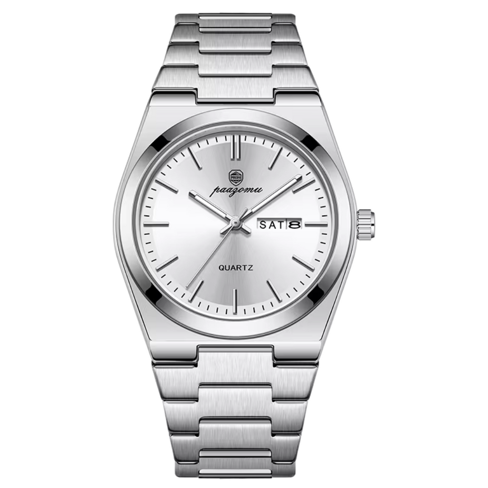 Relógio Masculino Paazomu Slim 40mm Aço Inox