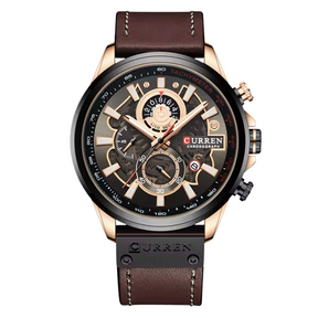 Relógio Masculino Curren Motors 48mm Couro Legítimo