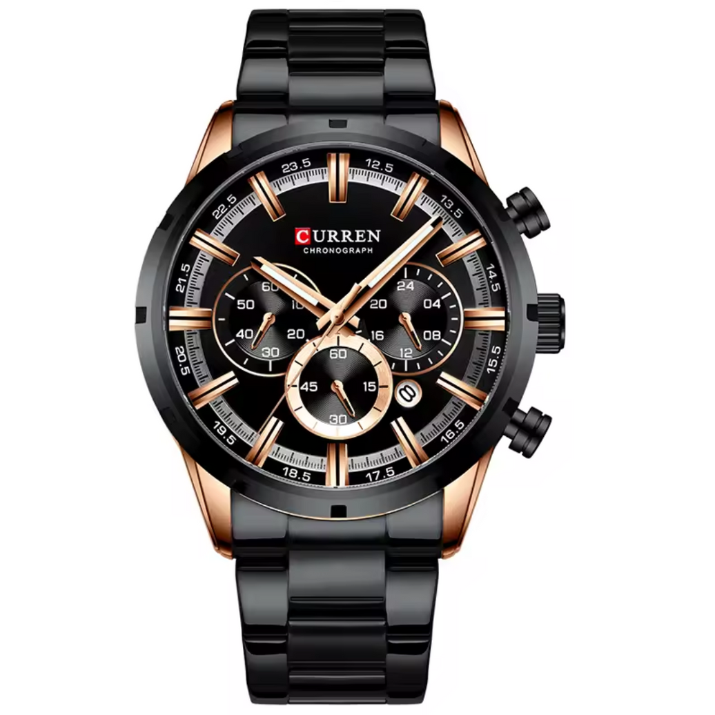 Relógio Masculino Curren Master 47mm Aço Polido