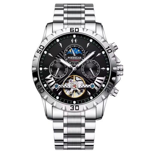Relógio Masculino Poedagar Cassino 43mm Automático Cristal de Safira