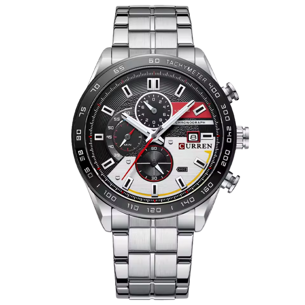 Relógio Masculino Curren Poker 45mm Acabamento Polido