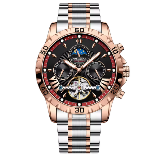 Relógio Masculino Poedagar Cassino 43mm Automático Cristal de Safira