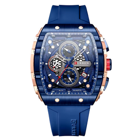 Relógio Masculino Curren Dominion 49mm Liga Metálica Retangular