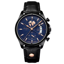 Relógio Masculino Poedagar Deluxe 44mm Couro Genuíno