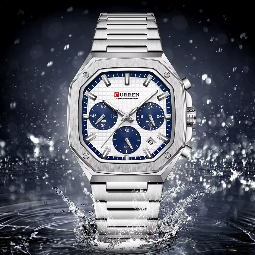 Relógio Masculino Curren Legacy 39mm Aço Escovado