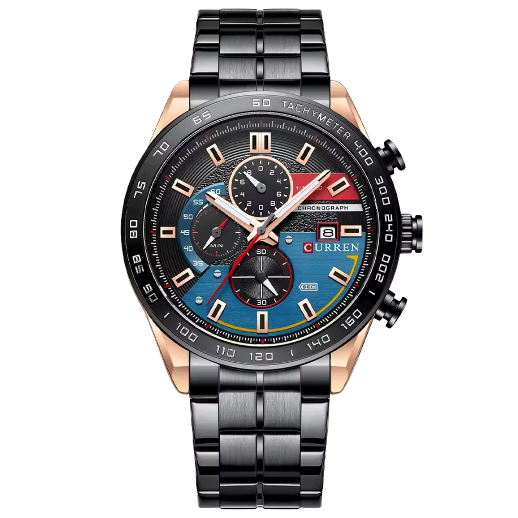 Relógio Masculino Curren Poker 45mm Acabamento Polido