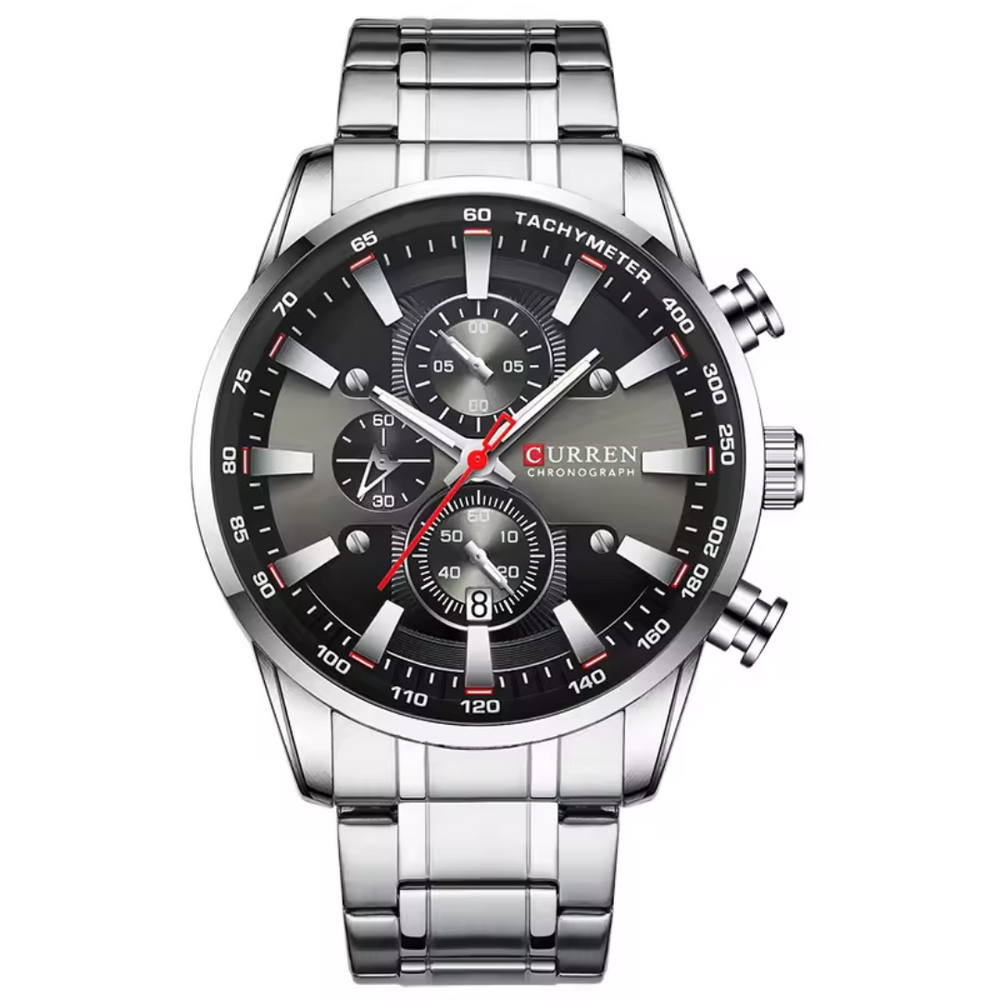 Relógio Masculino Curren Chromo 47mm 3 Mostradores