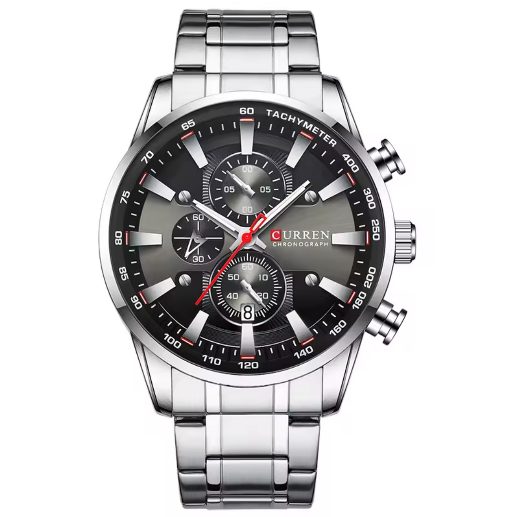 Relógio Masculino Curren Chromo 47mm 3 Mostradores