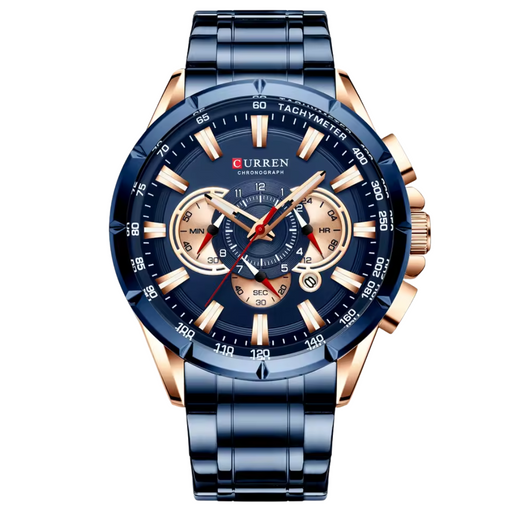 Relógio Masculino Curren Steelmax 48mm Vidro de Safira