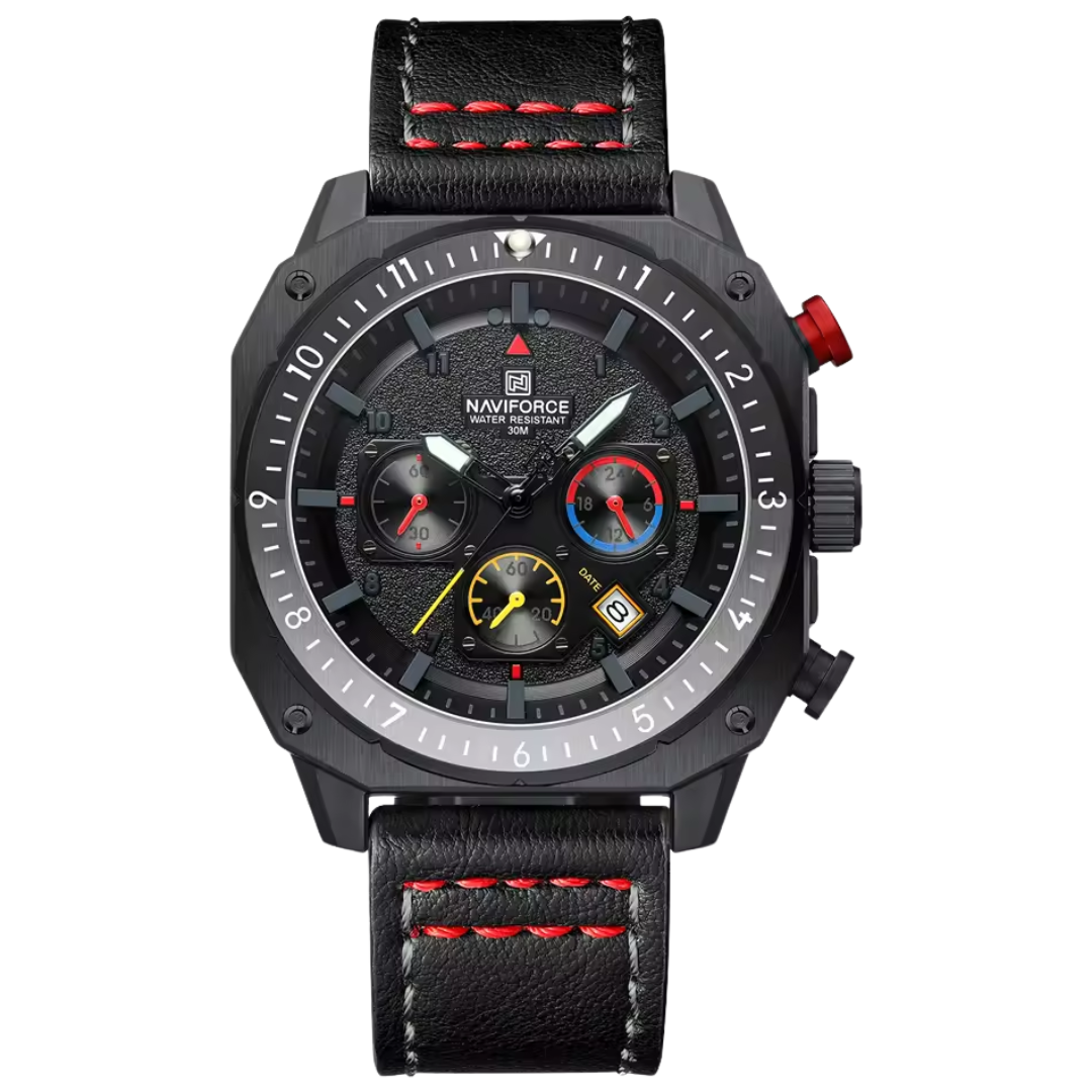 45mm | Couro Legítimo Design Angular Exclusivo Edição de Corrida