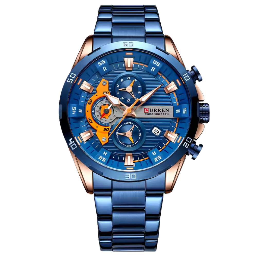 Relógio Masculino Curren Mechron 45mm Cronógrafo Militar