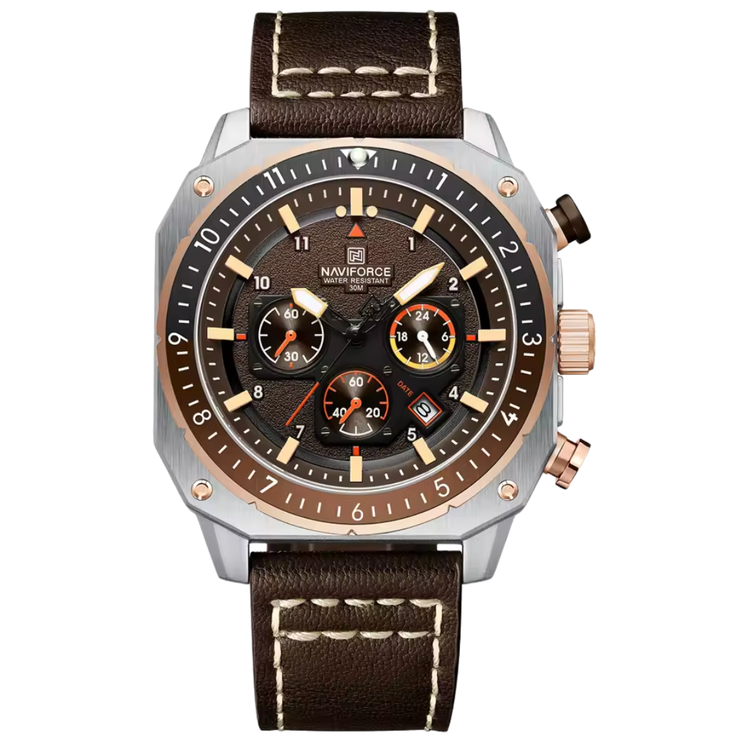 45mm | Couro Legítimo Design Angular Exclusivo Edição de Corrida