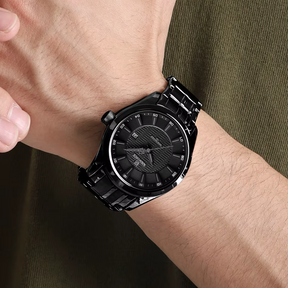 Relógio Masculino Naviforce Black 44mm Liga Metálica Reforçada