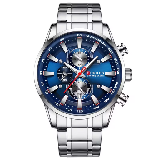 Relógio Masculino Curren Chromo 47mm 3 Mostradores