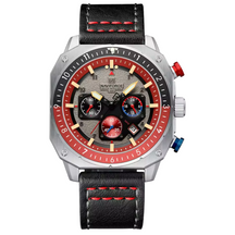 45mm | Couro Legítimo Design Angular Exclusivo Edição de Corrida