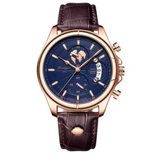 Relógio Masculino Poedagar Deluxe 44mm Couro Genuíno