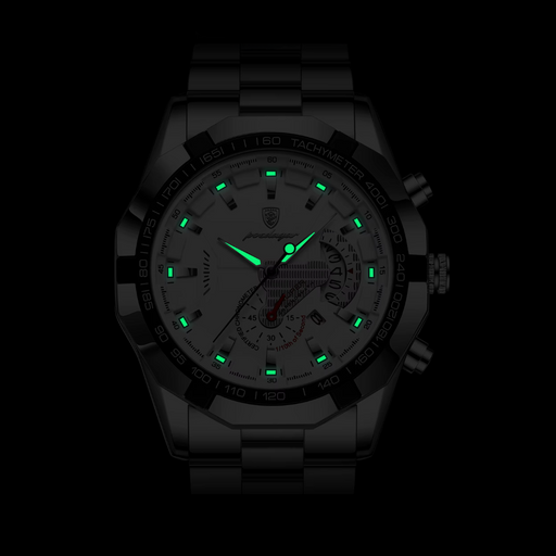 Relógio Masculino Poedagar Class 45mm Aço Inoxidável