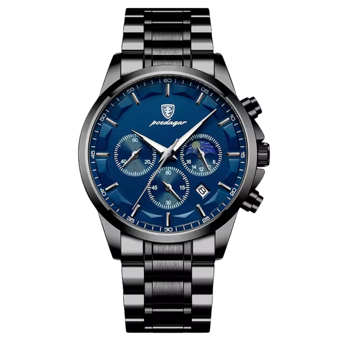 Relógio Masculino Poedagar Moon  40mm Fase Lunar