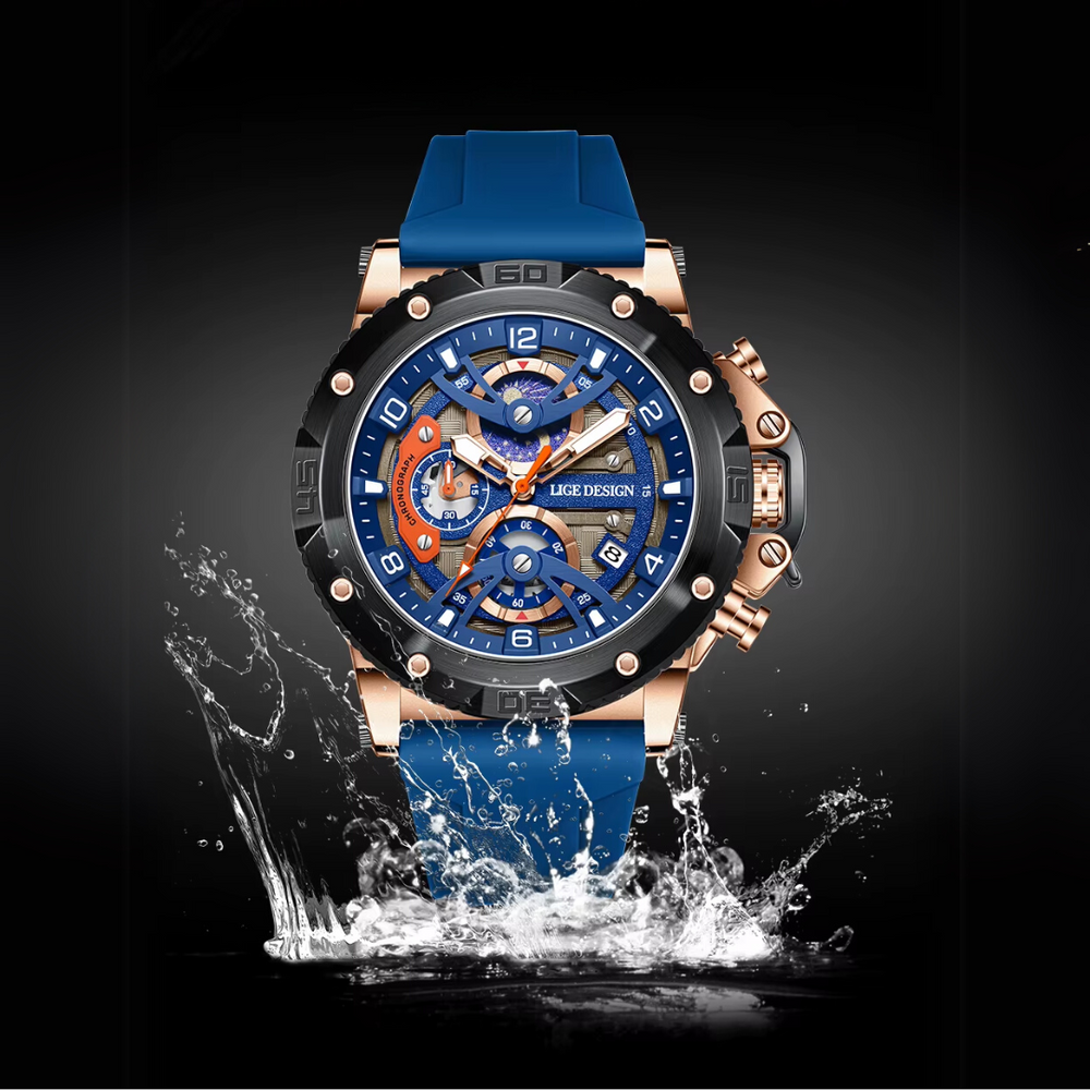 Relógio Masculino Lige Reactor 45mm Silicone Premium