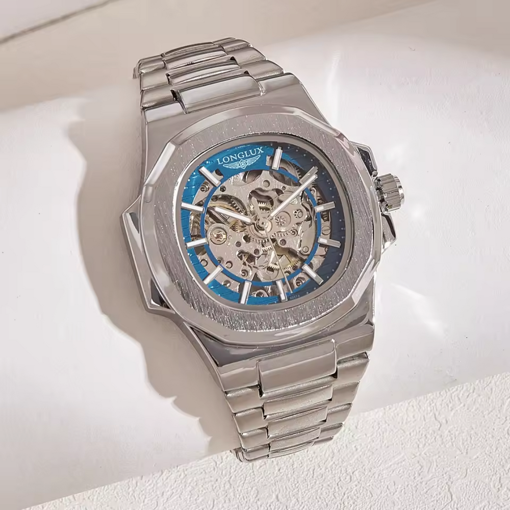 Relógio Masculino Longlux Sky 40mm Cristal de Safira Anti-Riscos
