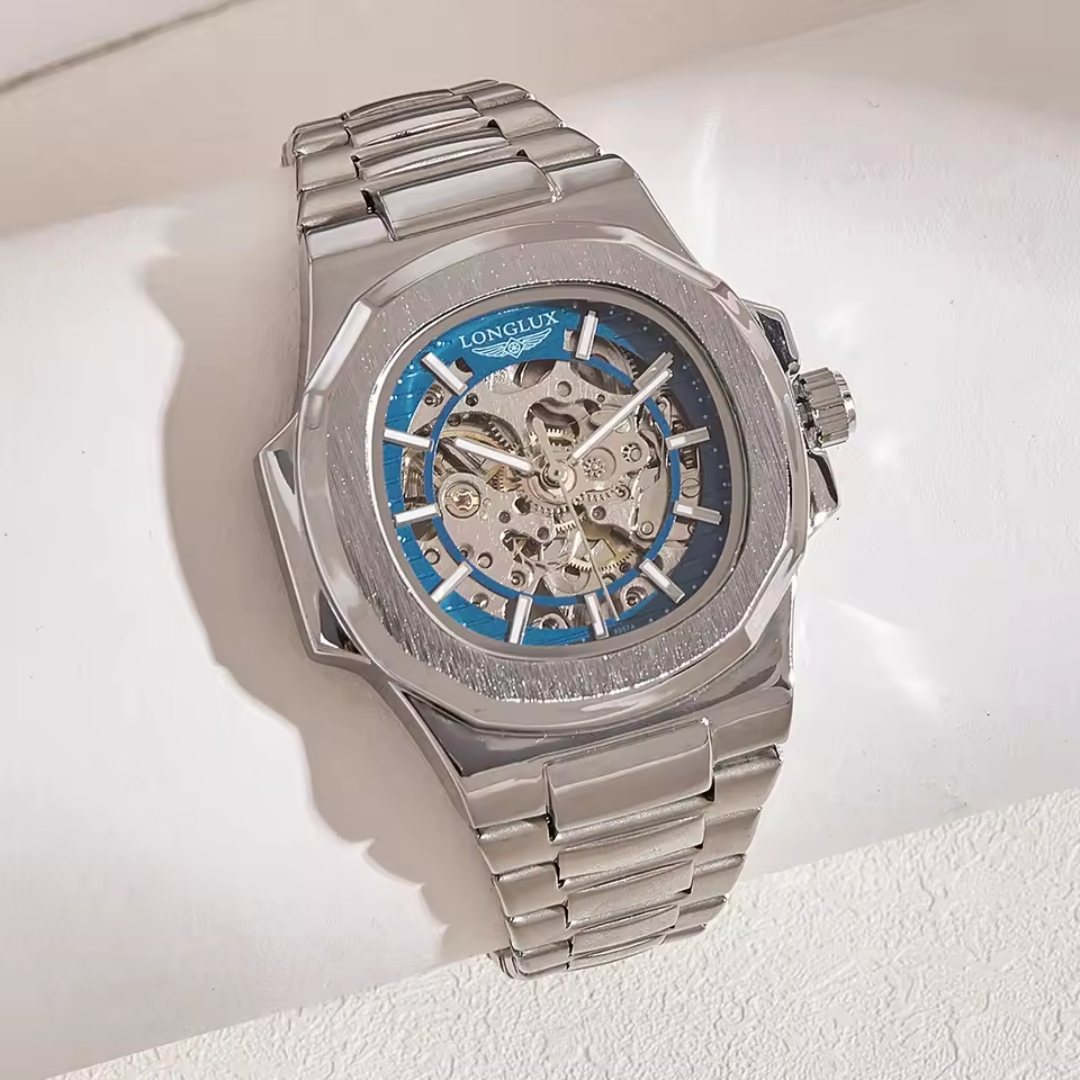 40mm | Automático Cristal de Safira Anti-Riscos Design Esqueleto